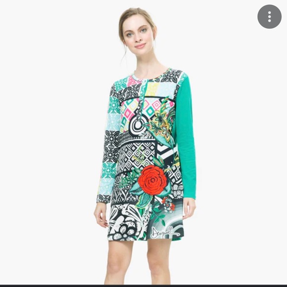 Desigual living wear long sleeve dress size Small, very cute - Picture 1 of 11